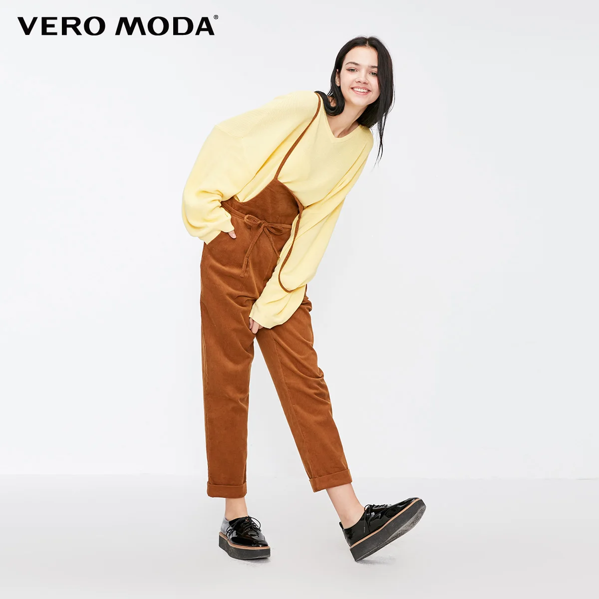 Vero Moda новые женские шерстяные хлопковые укороченные комбинезоны брюки | 318444507 - Цвет: Burnt caramel