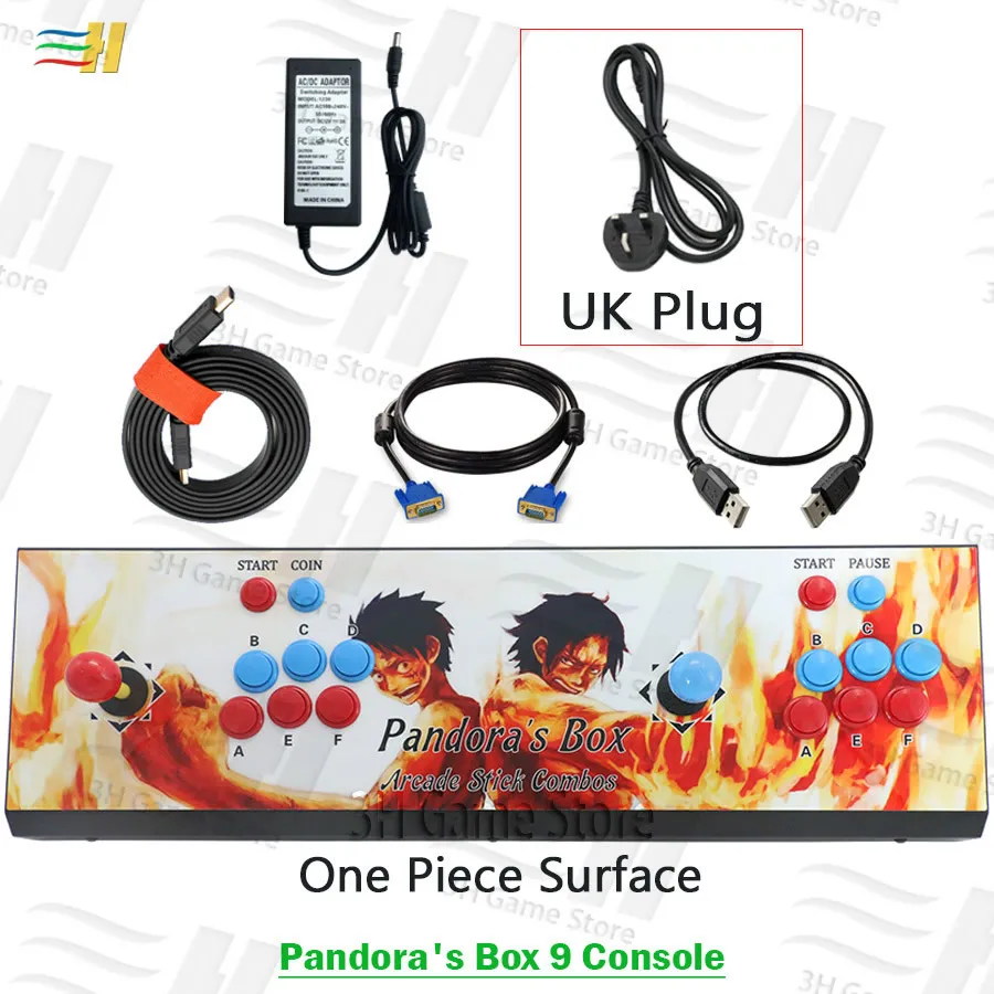 PB9 One Piece UK Новинка Pandora box 9 аркадная игровая консоль 1500 В 1 видео игра HDMI VGA usb джойстик для ПК ps3 tv pacman pandora's box 5S 6s 7 - Цвет: PB9 One Piece UK