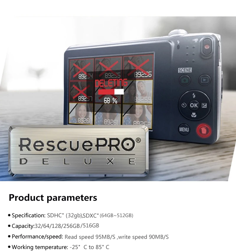 Sandisk Extreme Pro разъем для SD карты со шлейфом 95 МБ/с. 32 Гб Карта памяти SDHC карты V30 U3 Class10 64 Гб 128 ГБ 256 Гб карта памяти SDXC карты UHS-I карты
