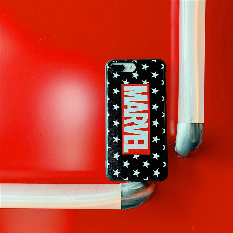 Горячий Marvel TPU Материал мягкий чехол для телефона iPhone 7 6 6s 8 Plus X 10 XR XS MAX
