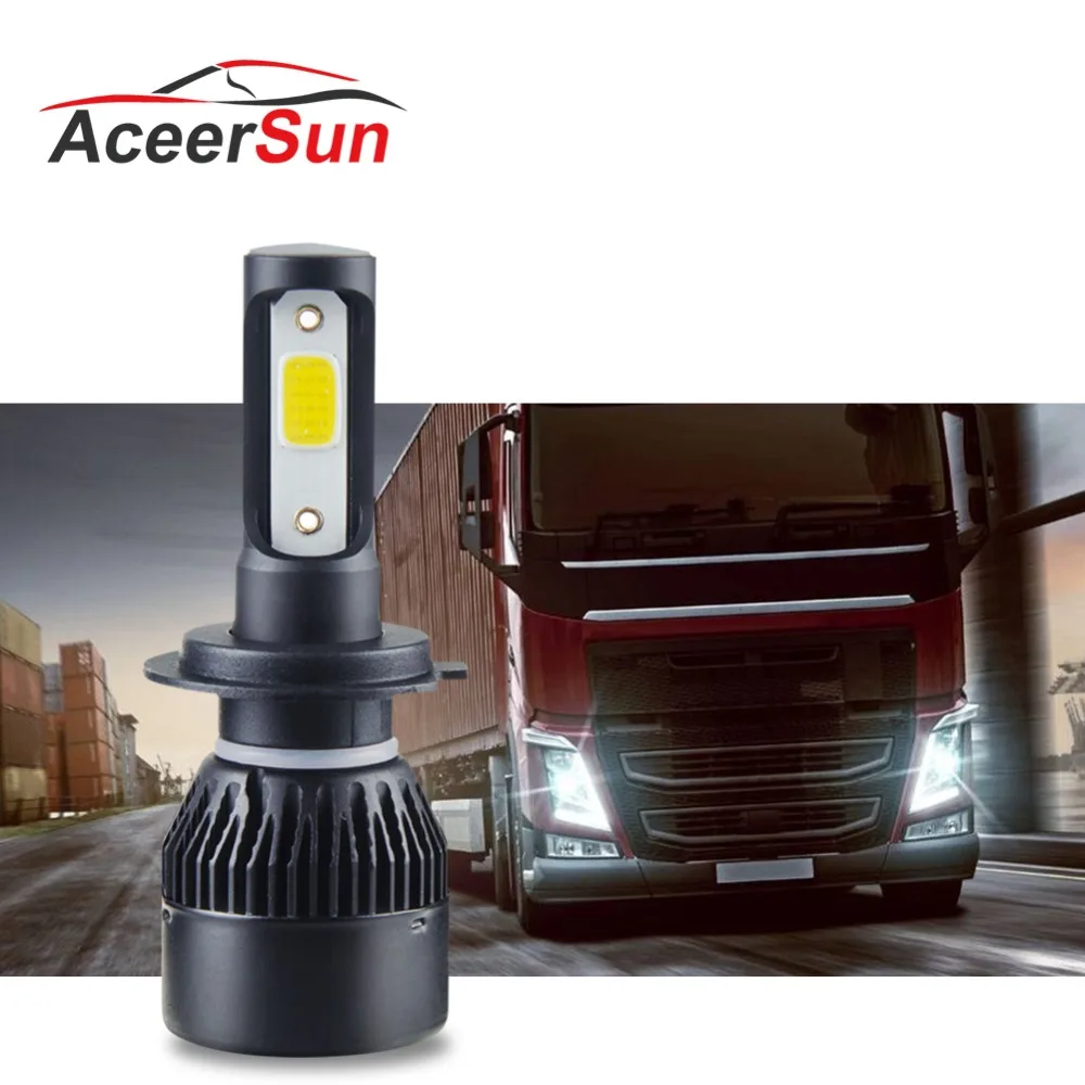 1 шт. светодиодный противотуманных фар 4300K 6500K H7 COB 72W фары для 8000LM 12V 24V H1 H8 H11 9005 9006 HB3