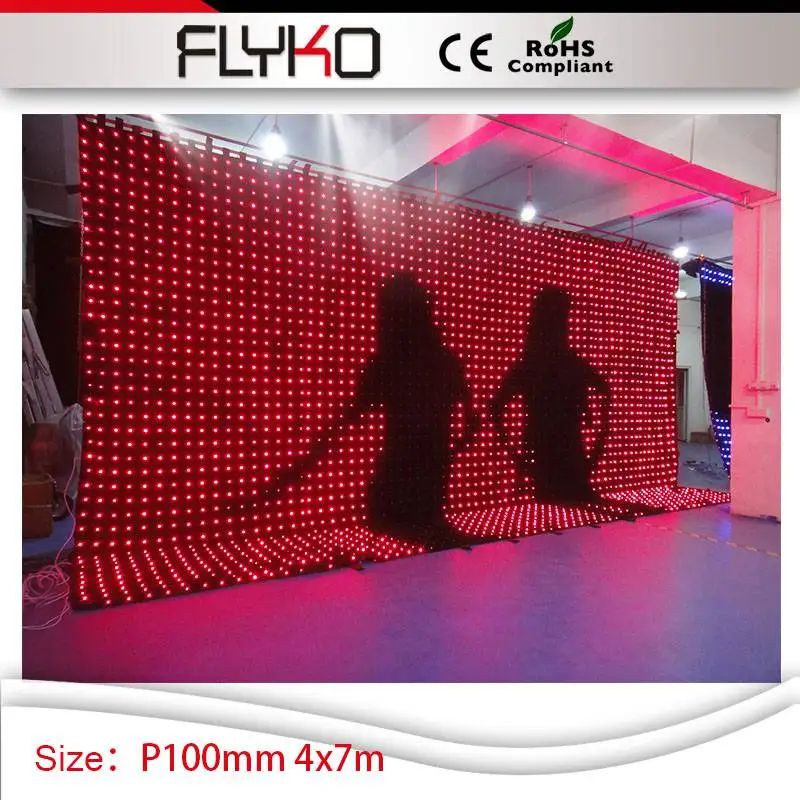 P100mm ТВ шоу Dj оборудование 4m x 7m видео занавес экран для клубной дискотеки