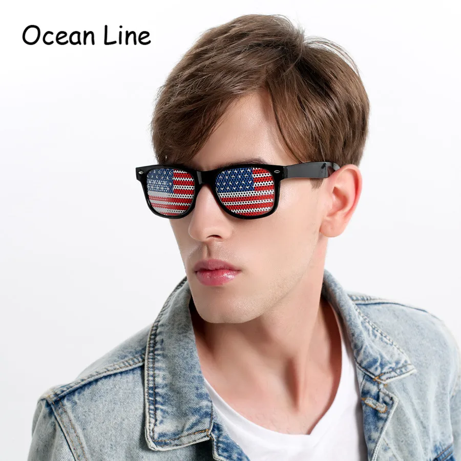 Fashion National Flag Party Glasses Sticker with Hole Adult Costume Accessory for Day and Supplies Decoration | Дом и сад