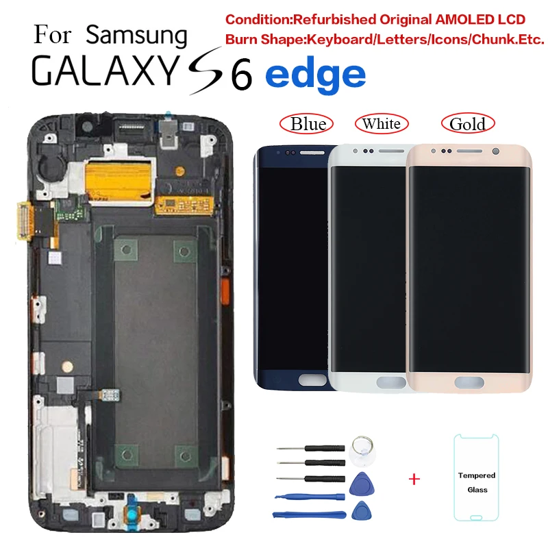 ЖК экран для Samsung S6 edge G925F G9250 Замена G925FD G925T G925|Экраны мобильных телефонов| |