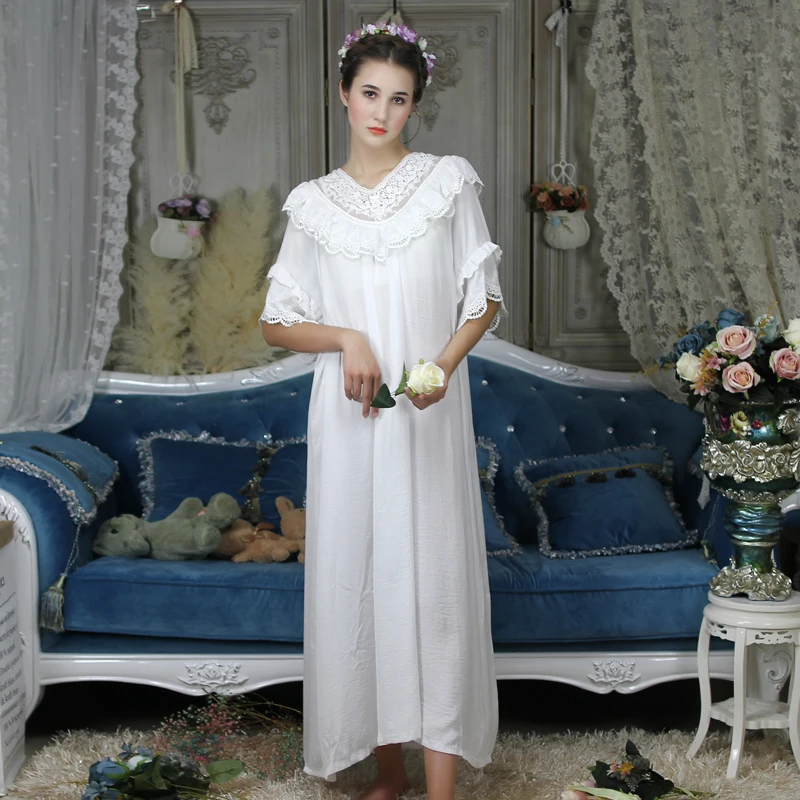 Длинная ночная рубашка Женская домашняя одежда свободная женская с коротким