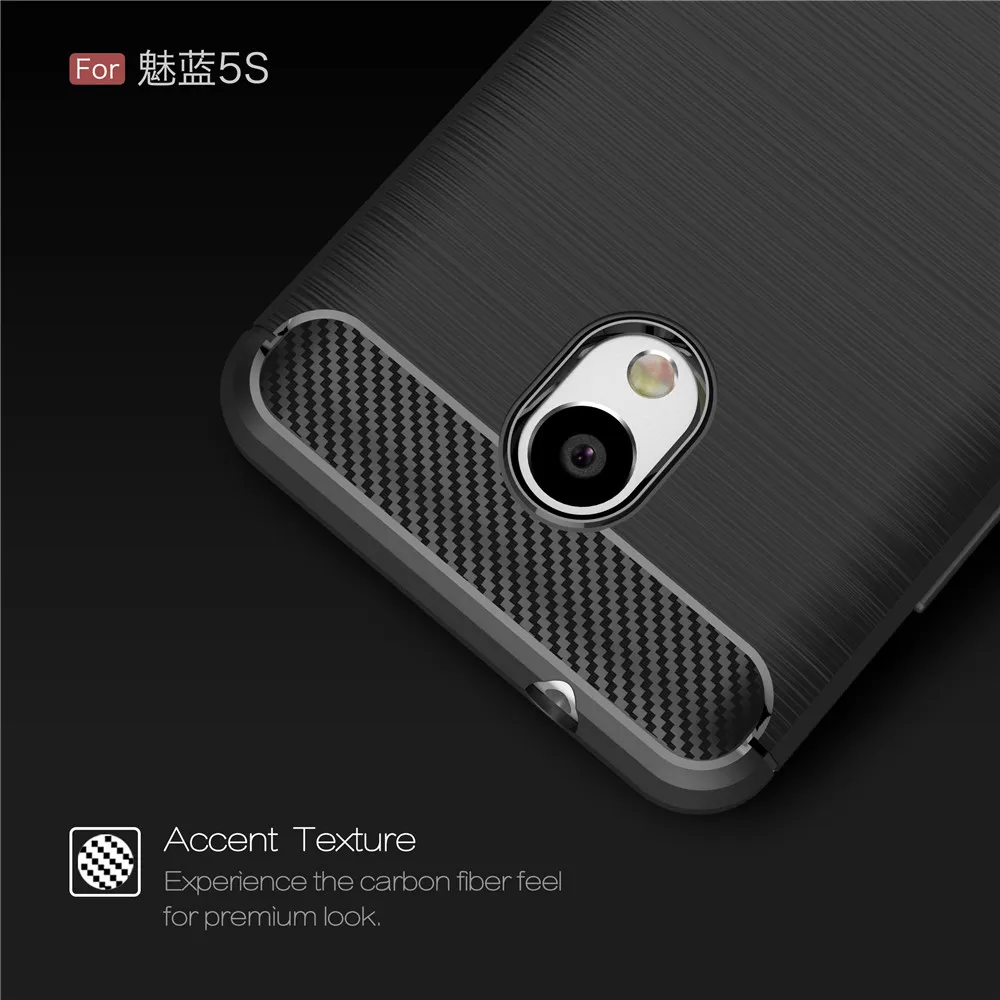 Чехол для Meizu Meilan 5S роскошный чехол из углеродного волокна Матовый ТПУ телефона