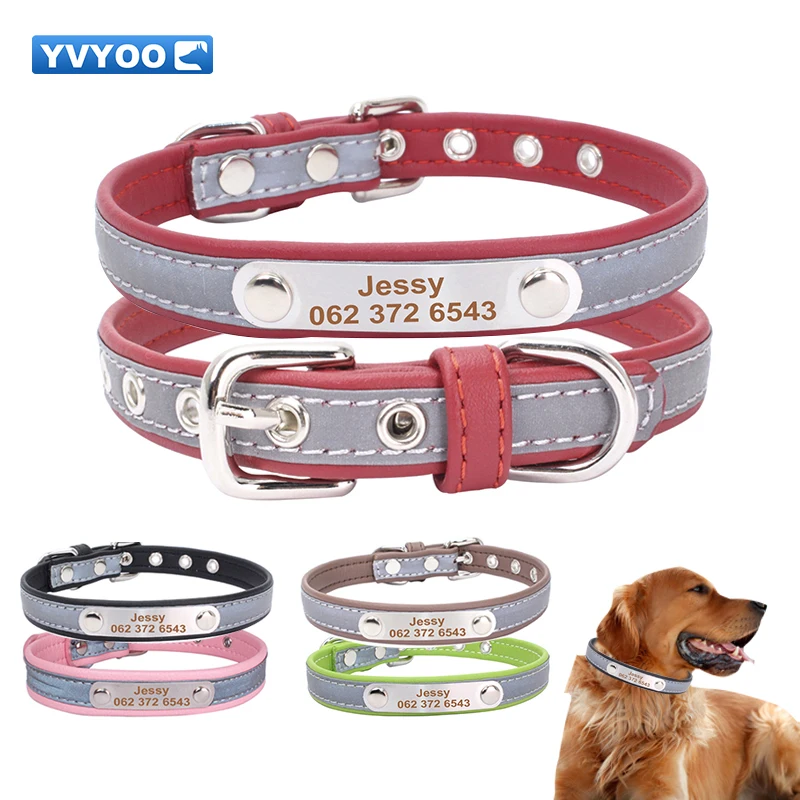 Персонализированный ошейник YVYOO BB5 для домашних питомцев кожаный аксессуар с