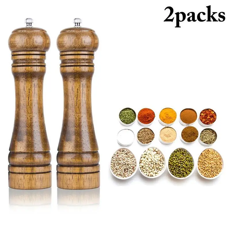 2 шт. деревянные мельницы для соли и перца 8 дюймов|Мельницы| |