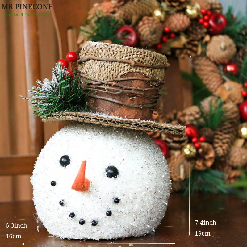 H7." Natale Happy Christmas Снеговик домашний декор Pinecone Berry украшение комнаты декор стола Рождество Navidad украшения