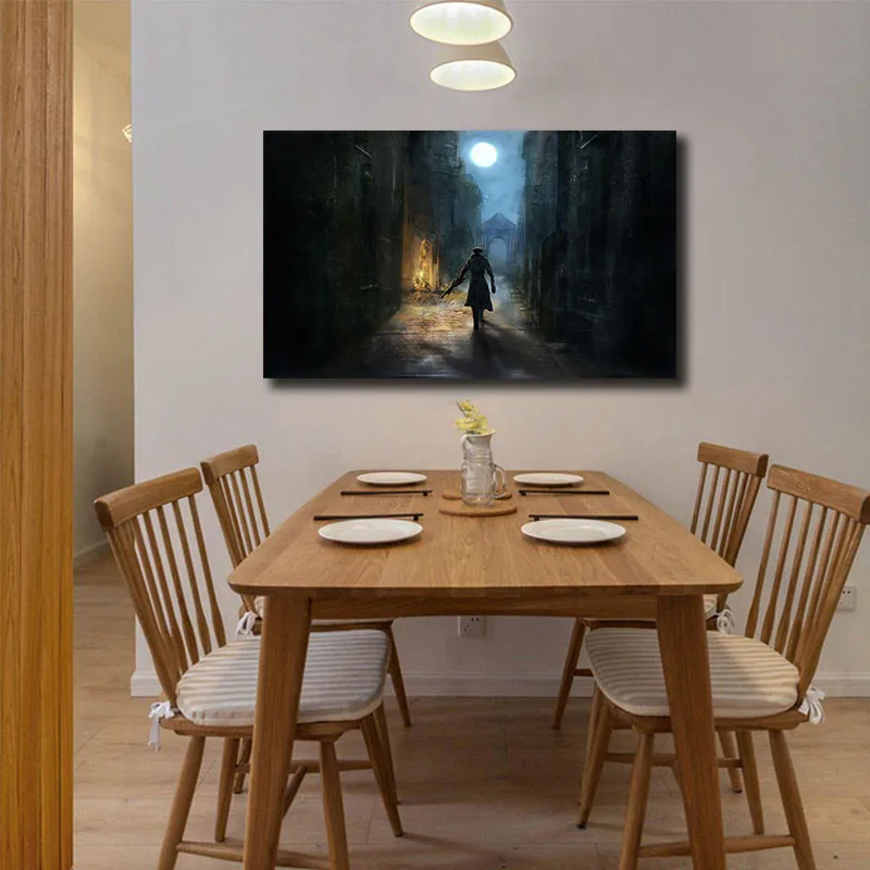 Bloodborne Game Hunter Wallpaper Canvas Painting Print Tableau Living Room Home Decor Modern Wall Art Oil Poster | Дом и сад