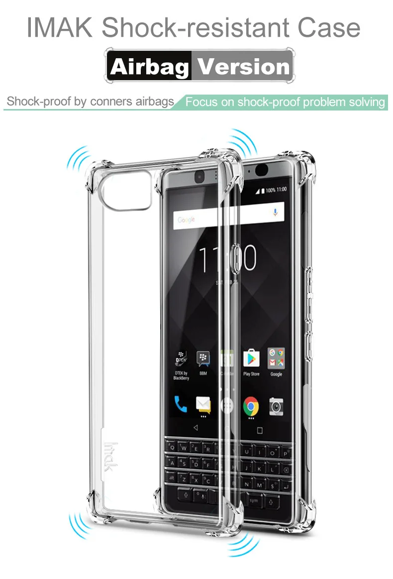 Imak Для Blackberry Keyone чехол с защитой экрана серии Подушка безопасности Мягкий ТПУ силиконовый чехол для Blackberry Mercury DTEK70