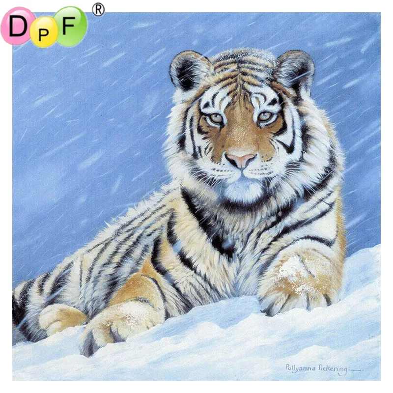 Набор для алмазной вышивки 5D &quotТигр в снегу&quot | Дом и сад