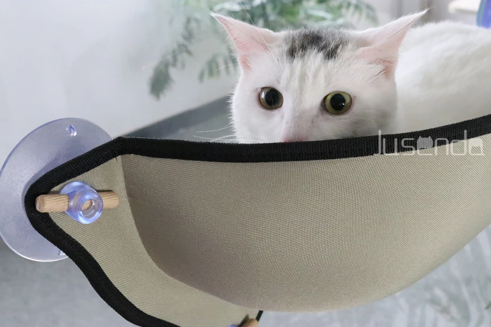 Removable High Bed Ultimate Sunbathing Cat Window Mounted Hammock Lounger Perch Cushion Hanging Shelf Seat Kitty Sill Carrier