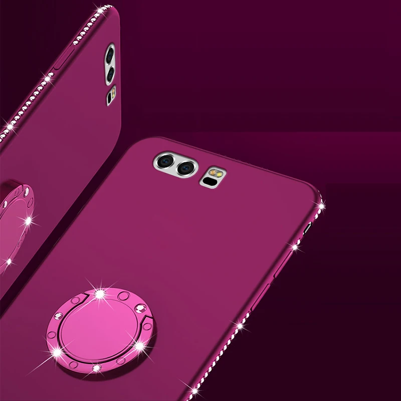 Luxury Diamond Silicone Ring Case For Huawei P10 Lite Plus P10Plus P10Lite Shell Cases 360 Magnetic Stand Cover Funda |