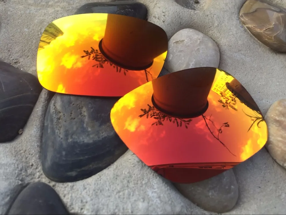 2 пары розовых и огненных красных поляризованных сменных линз для солнцезащитных