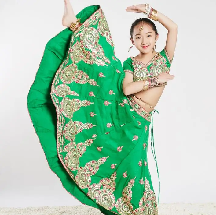 Индийские традиционные детские костюмы Sarees этнический стиль танцевальные