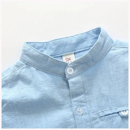 Детская рубашка из хлопка и льна с длинными рукавами весна 2019 для мальчиков