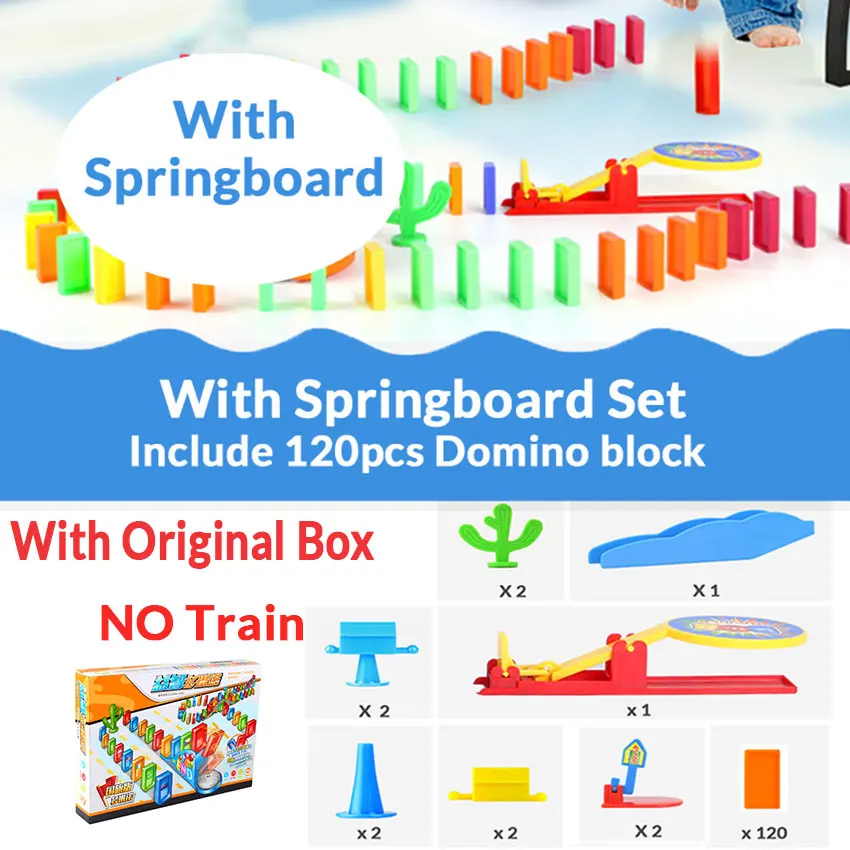 Springboard set W 120/60 шт./компл. домино для поездки на машине или поезде комплект трамплин Стикеры образовательные строительные блоки для детей Пластик игрушка в подарок для мальчиков и девочек, детская одежда - Цвет: Springboard set W