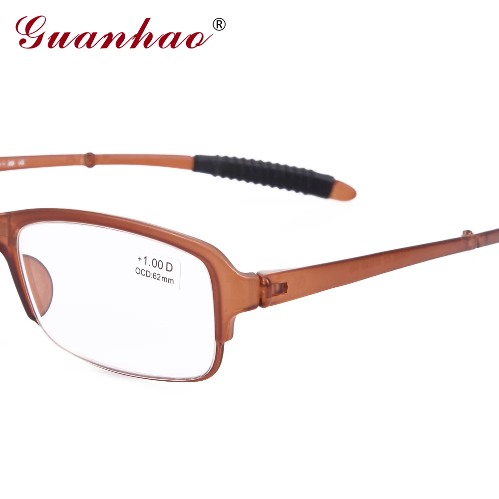 

Guanhao Portable Folding Reading Glasses Men Women Resin Lens TR90 Frame Slim Comfortable Unbreakable Reading Glasses 1.0 1.5