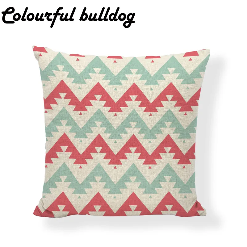 Разноцветная Геометрическая Мандала икат племенное изображение наволочка
