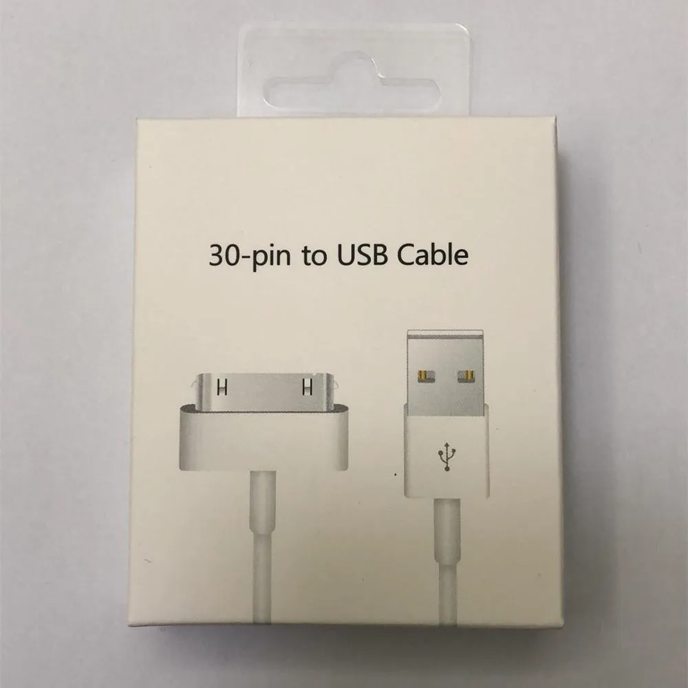 

10PCS/LOT USB Data Charger Cable For iPhone 4 4s iPod Nano iPad 2 3 iPhone 30 Pin Cable USB 1m Charging Adapter Data Sync Cable