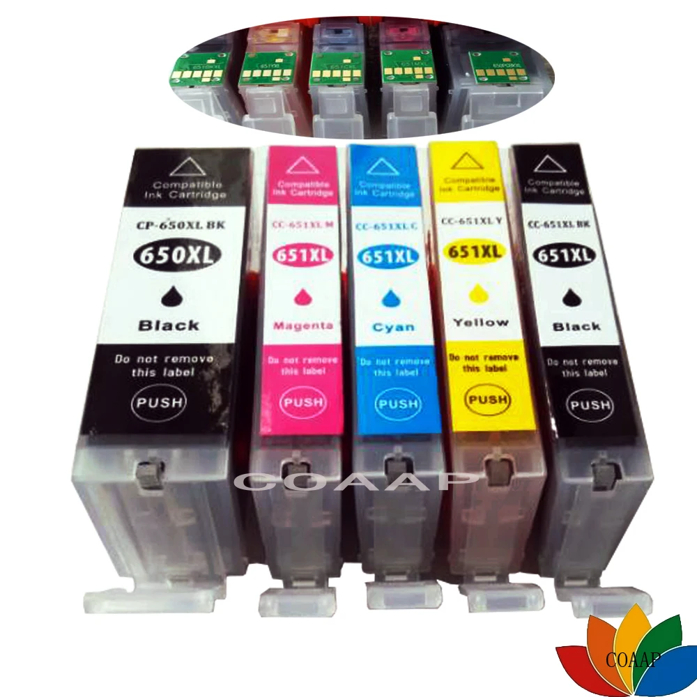 5 совместимый чернильный картридж PGI650 CLI651 XL для принтера CANON Pixma MG5560 MG5660 ix6860 IP7260
