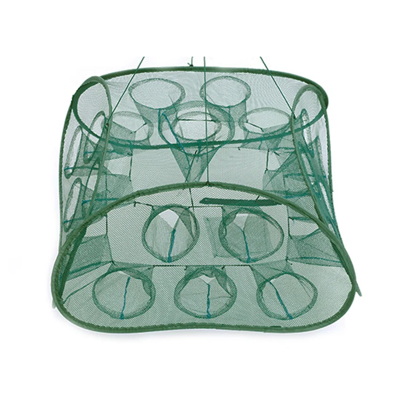 

New paragraph Porous Trap Fish Cage Foldable Net Fishing Net Cage Lobster Yellow Snapper Crab Fishing Casting free shipping sale