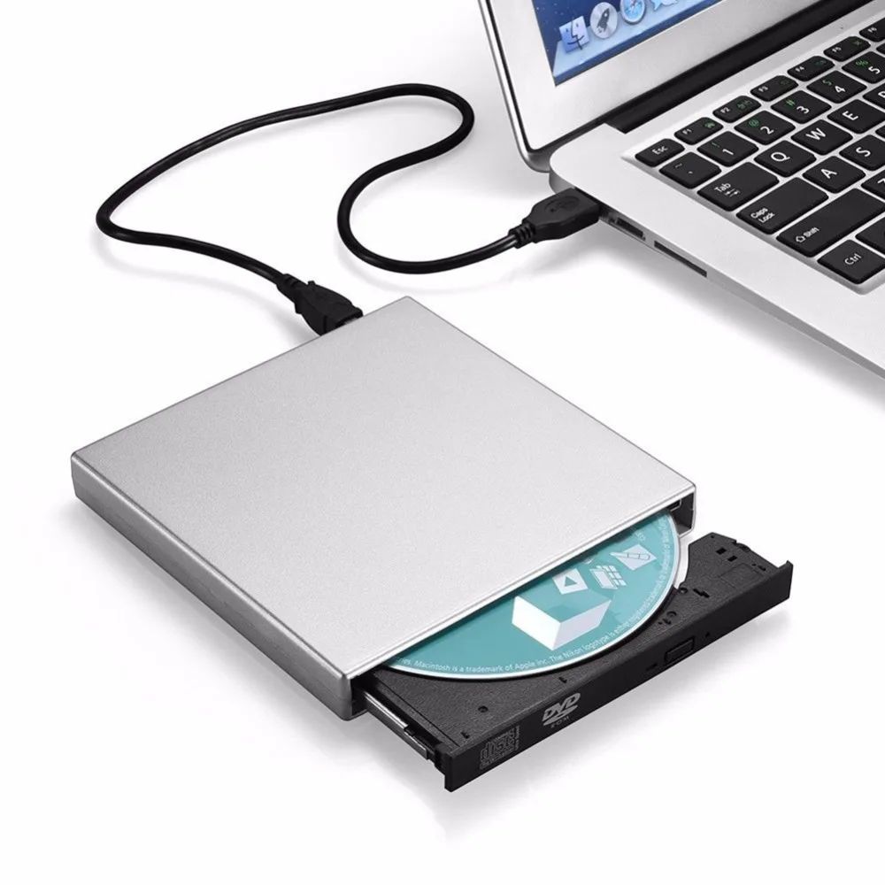 Профессиональный тонкий внешний USB 2 0 DVD привод CD RW Писатель горелки ридер плеер