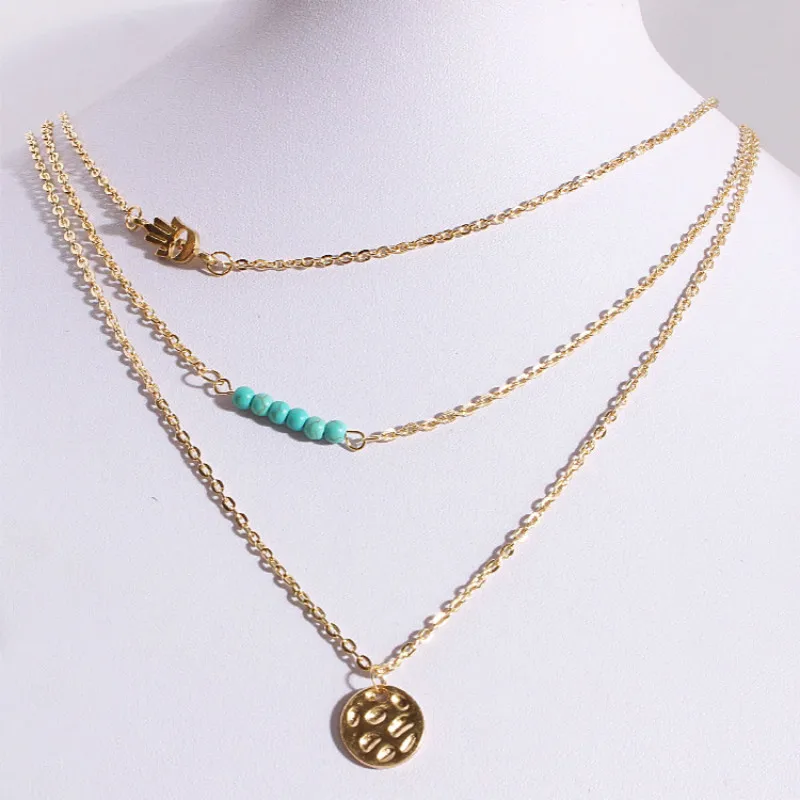 Новые аксессуары 2017 модное золотое ожерелье кулон женский подарок оптовая