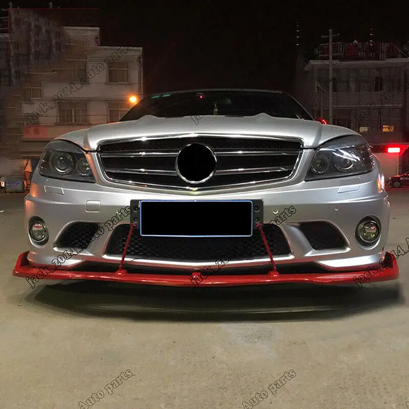Для 2008 2010 2011 Benz C Class W204 C63 седан AMG черный Неокрашенный фронт бампера v-стиля
