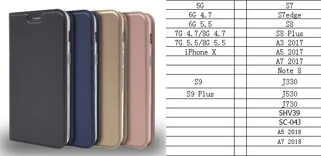 Ультра тонкий кожаный бумажник на магните чехол для iPhone X 8 7 Plus 6 S Galaxy S9 S8 Note Чехол