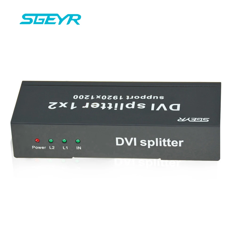 2-портовый DVI сплиттер 1x2 Dual Link DVI-D разрешение до 1920x1080 DVI видео сплиттер 1 в 2 выход DVI сплиттер с питанием