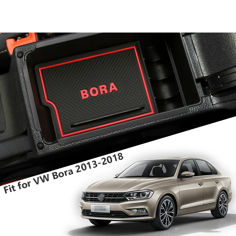 MCrea Anti Slip Mat Phone Coins Holder Car Armrest Storage Boxes For Volkswagen VW Jetta MK6 MK4 A6 GLI Bora Lavida Accessories |