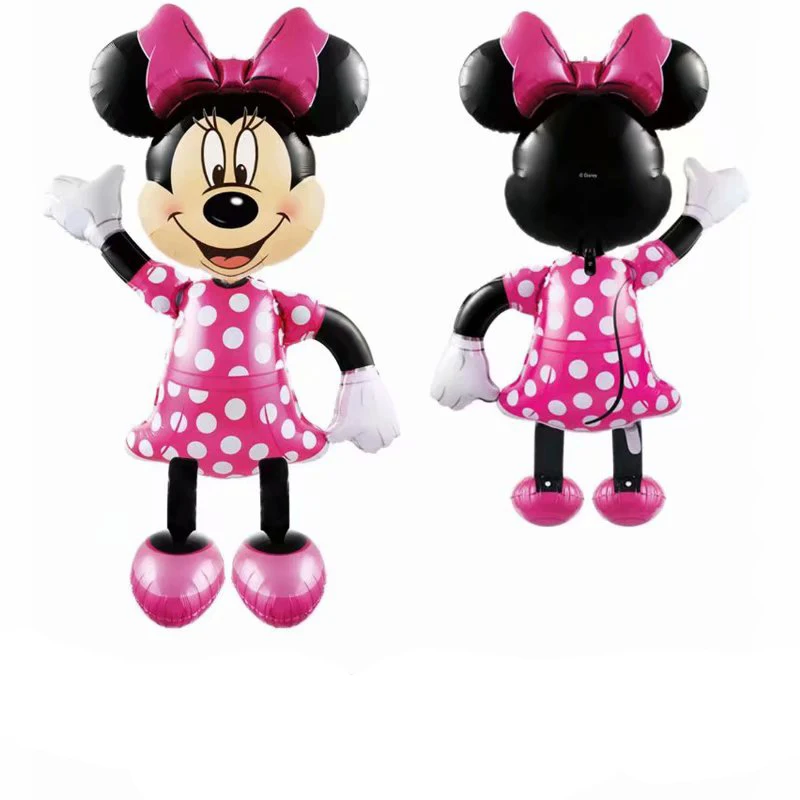 175cm large 3D Mickey Minnie Mouse foil Balloon Birthday Party red Pink Blue Standing decorations Cartoon Kids toys Baby shower