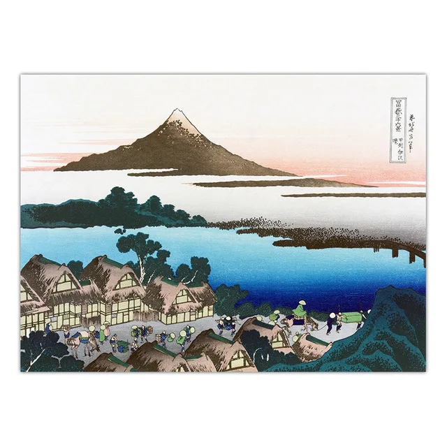 Домашняя Печать на холсте Модульная картина японский катсушика Hokusai картины на стену скандинавском стиле плакат для гостиной - Цвет: Nordic LXR2563-04