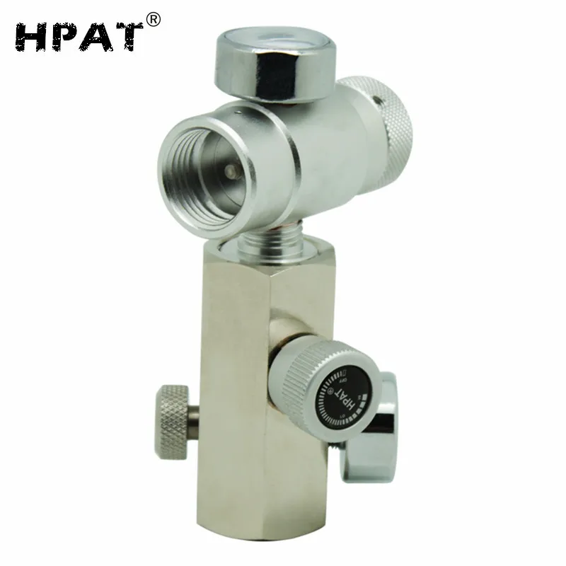 Silver-with gauge HPAT CGA320 CO2 ЦИЛИНДР Заправка Адаптер разъем Homebrew комплект для заполнения SodaStream танк - Цвет: Silver-with gauge
