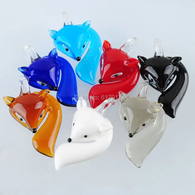 Бесплатная доставка смешанных цветов 7 шт. умная лиса Glass стеклянная бусина