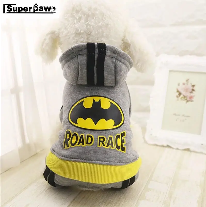 Gray Batman Новая зимняя теплая Одежда для питомцев, костюмы для собак, куртка с Бэтменом Супермена, одежда с капюшоном для маленьких собак, чихуахуа, йоркширского терьера GGC04 - Цвет: Gray Batman