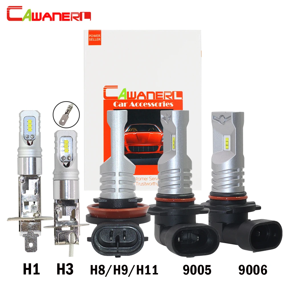 

Cawanerl 80W 3200LM Per Set Car LED Fog Light Bulb DRL Daytime Running Lamp H1 H8 H9 H11 9005 HB3 9006 HB4 CSP 6000K White 12V
