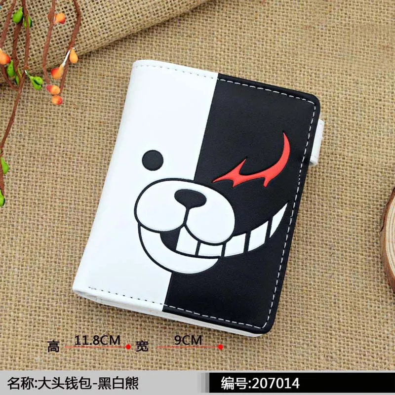 Monokuma Аниме один кусок короткий кошелек Обезьяна D Луффи Синтетическая кожа кошелек с карманом для монет - Цвет: Monokuma