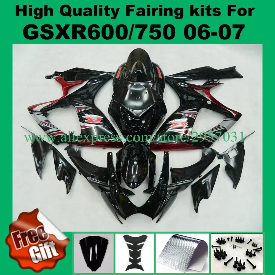 

Fairing kits for SUZUKI 06 07 GSXR600 GSXR750 06 07 #2X400-8 GSX-R600 GSX-R750 2006 2007 fairings BODY GSXR 600 750 K6 K7