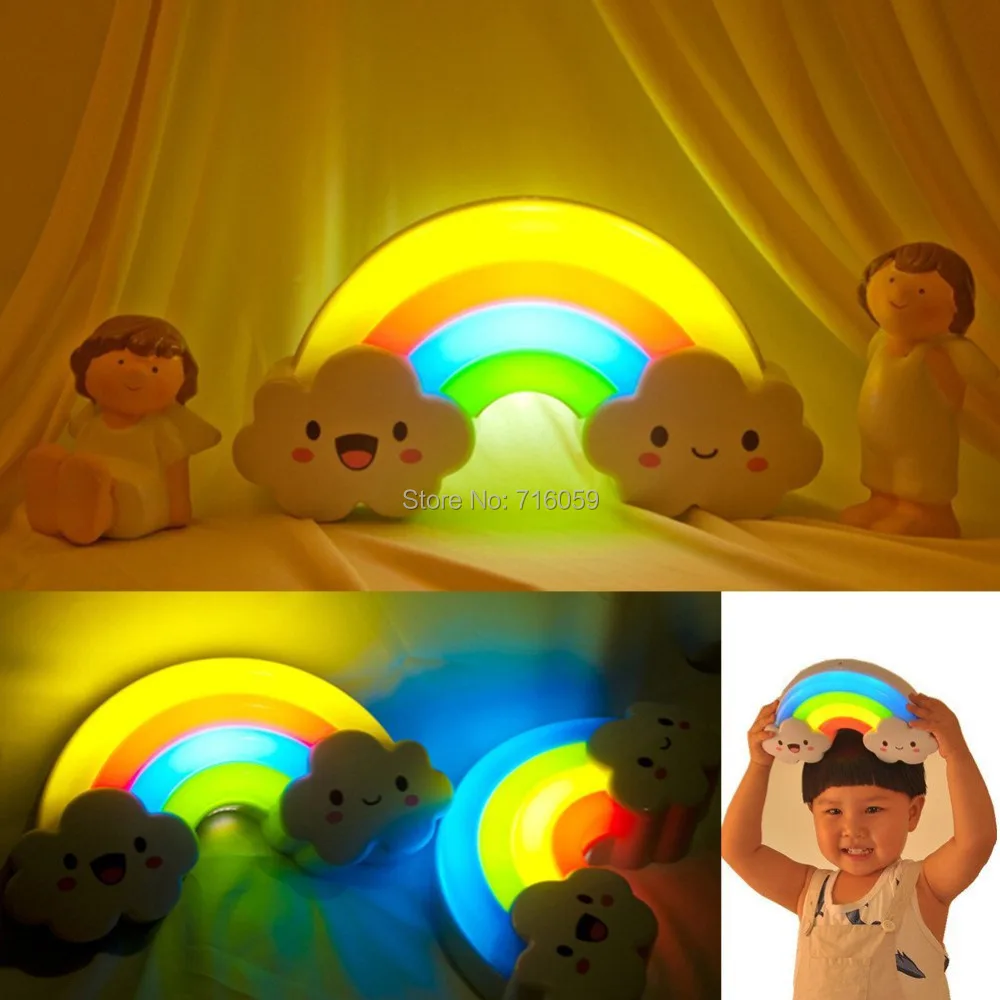 ПРИВЕЛО Радуги Стикер Стены Night Light Sound/Голосового Управления Baby Ночники + | Лампы и