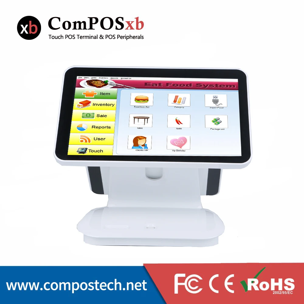 Windows 7 15.6 Inch Capacitive Screen Double Point Of Sale Pos System For Retail Shop | Компьютеры и офис