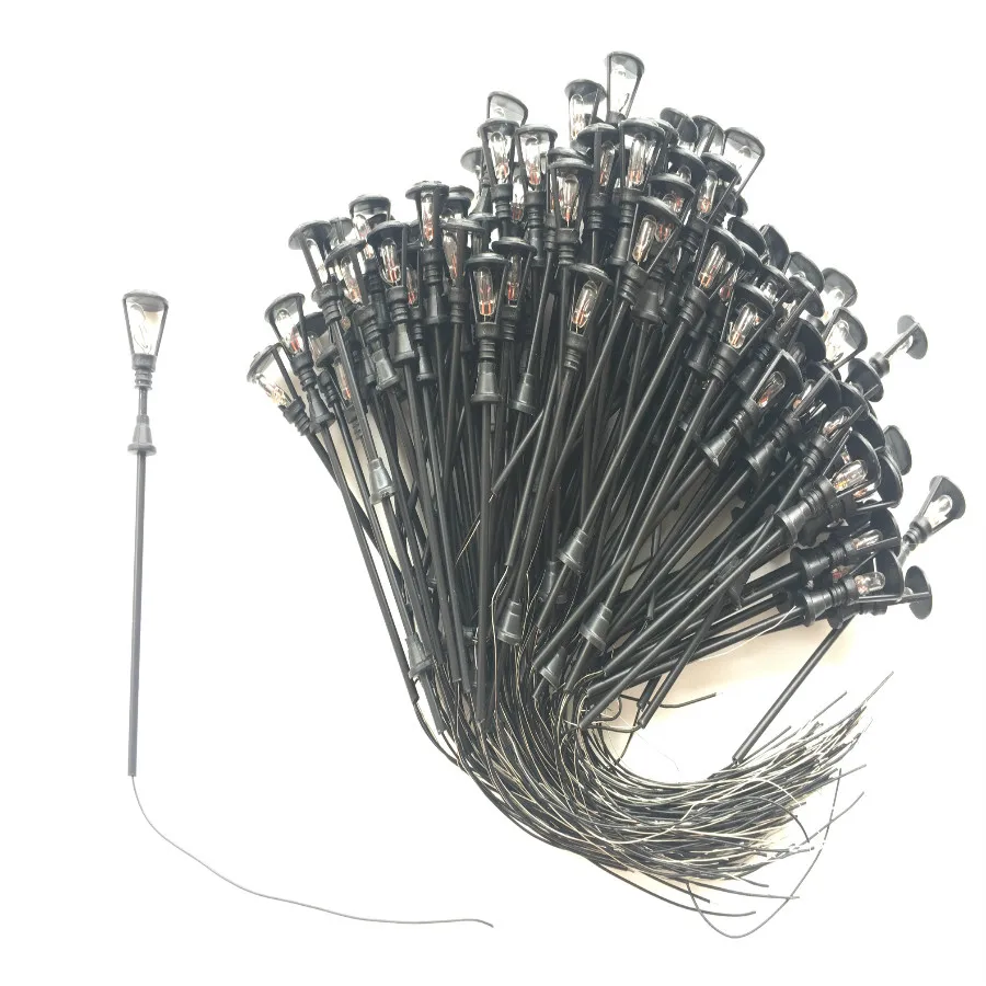 10pcs Single Head Scale Lampposts Train N Lights Model Street Lamps Building |