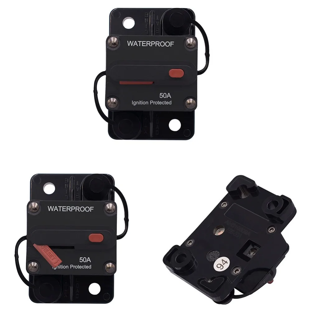 Optional 50 100 150 Amp Car Automotive Marine Boat Audio Circuit Breaker with Manual Reset 12V- 42VDC Waterproof #276918 | Автомобили и