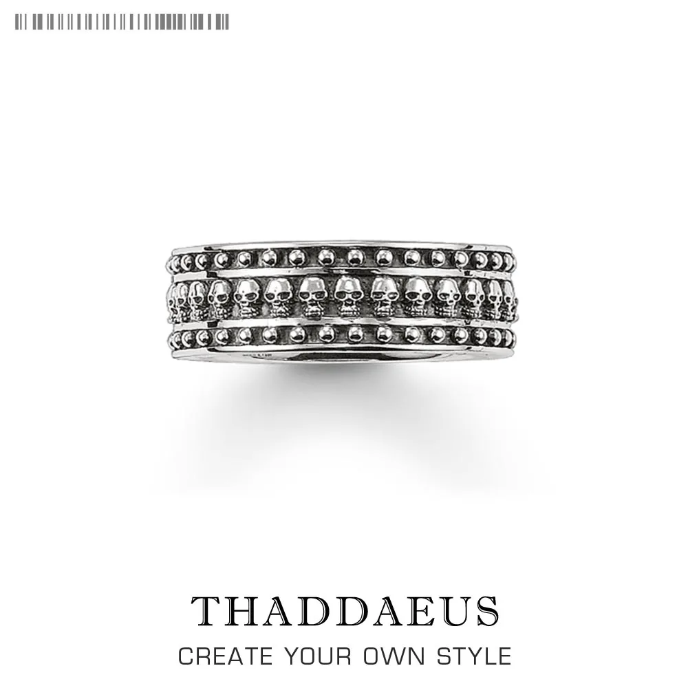 

Band Skull Ring Blackened,Europe Style Rebel Punk Trendy Jewelry Good Jewerly For Women Men,2018 Gift In 925 Sterling Silver