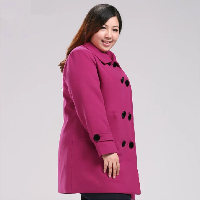 Шерстяное пальто Большой размер женской одежды среднего пор очень большой