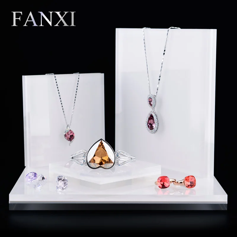 FANXI 4 шт./компл. акриловая витрина для ювелирных изделий набор подставок колец