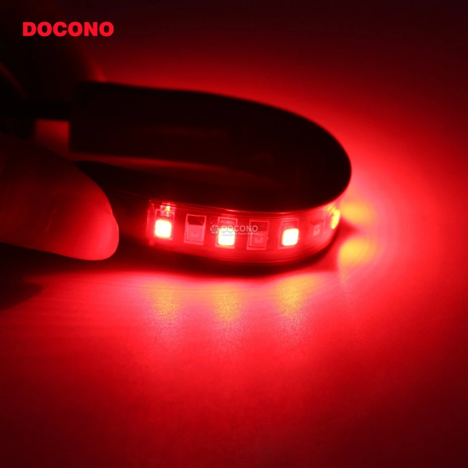 DOCONO Purishion 2x Универсальный гибкий светодиодный указатель поворота Задний тормозной номерной знак светильник Интегрированный для мотоцикла велосипеда ATV автомобиля RV