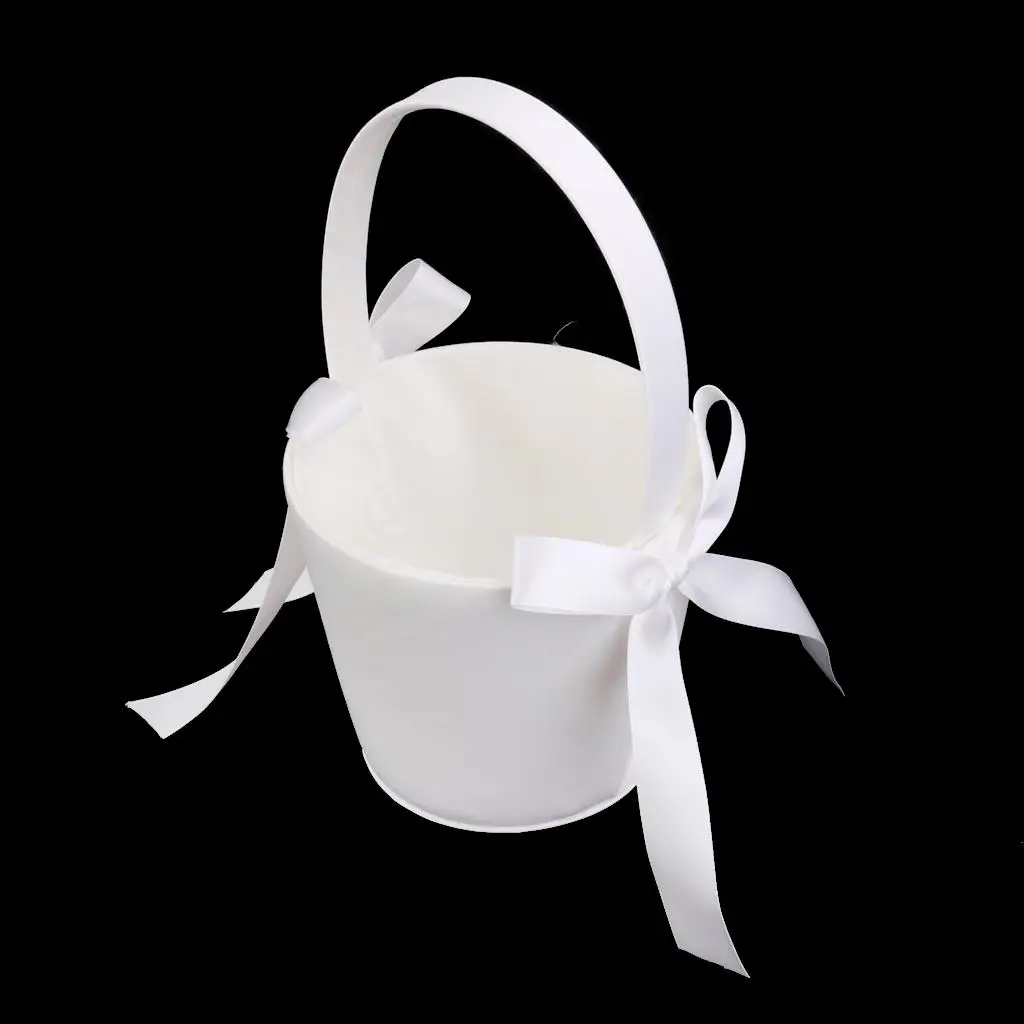 Бант SPMART цвета слоновой кости из атласной ленты Свадебная корзина с цветами для